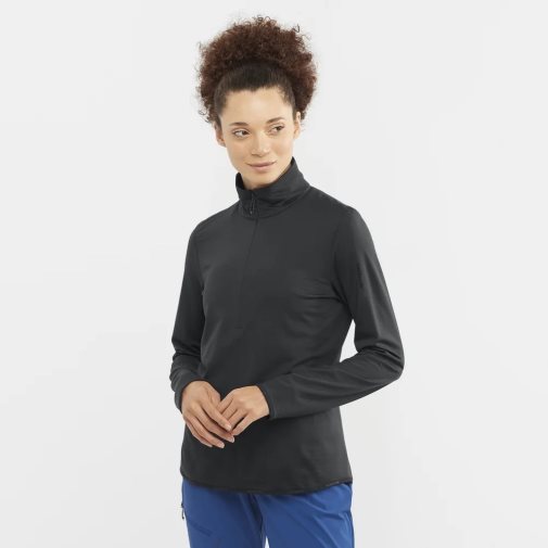 Black Salomon Essential Lightwarm Half Zip Women's Jackets | IE GO4175